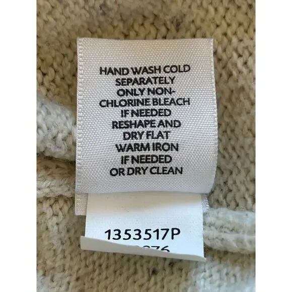 Pure J Jill Fleckd Beige Wool Sweater Sz M Petite Boho Asymmetric Slit Lagenlook - Picture 9 of 10